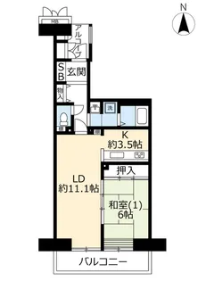 UR谷津パークタウン参番街【9階】の間取り