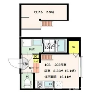 ダリアステート北千住【2階】の間取り
