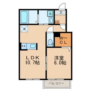 シャンティ芦花【1階】の間取り
