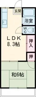 ニューリバーハイツ林【1階】の間取り