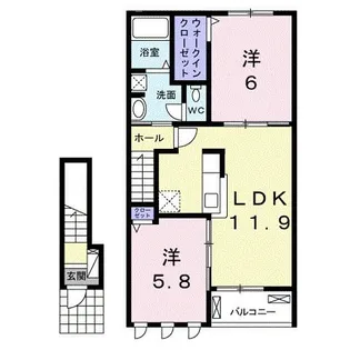メゾン ルーバンB【2階】の間取り