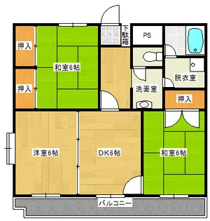 レジデンス西霞【3階】の間取り