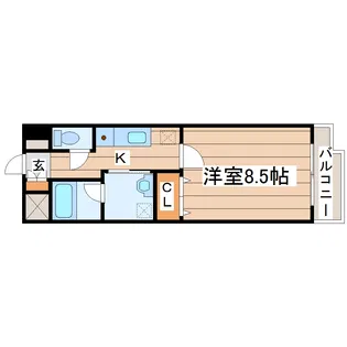 クレスト宮城野【3階】の間取り