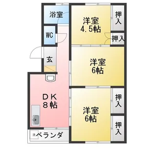 クイーンズガーデン【3階】の間取り