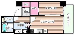 ブランズタワー・ウェリス心斎橋SOUTH【4階】の間取り