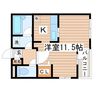シャルール黒松【1階】の間取り