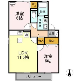 シティパル21 B棟【1階】の間取り