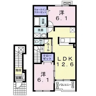 サンライズ・ヒルズB【2階】の間取り