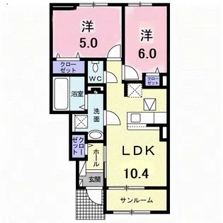ワイ.タカミヤII【1階】の間取り