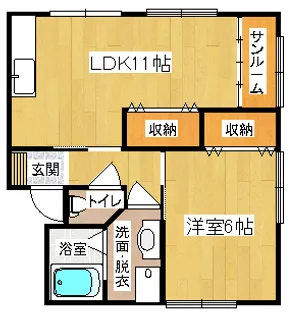 大島ハイム【1階】の間取り