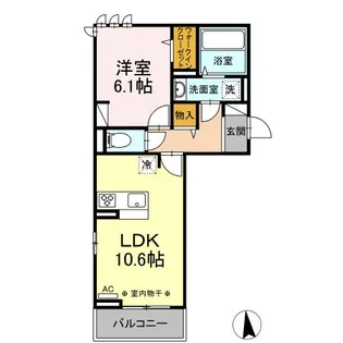 山梨県中巨摩郡昭和町西条【アパート】の間取り