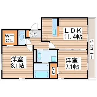 ドリームキャンパスI【2階】の間取り