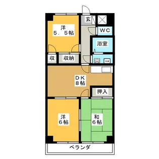 グレースコート下之宮【1階】の間取り