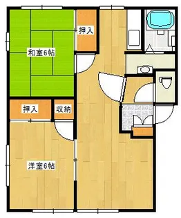 コモンライフ三城B棟【1階】の間取り