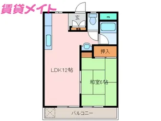 奥伊勢マンション【2階】の間取り