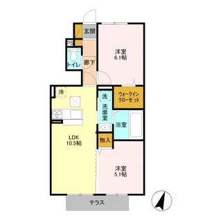 ラプリマさくら坂【1階】の間取り