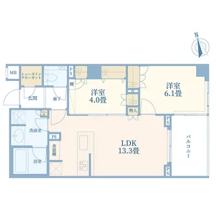ザ・パークハウス山王蘇峰公園【1階】の間取り
