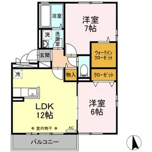 福島県福島市野田町字上沼田【アパート】の間取り