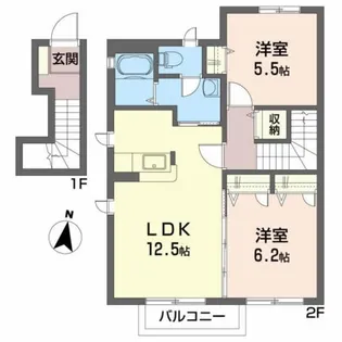 シャーメゾンさくらB【2階】の間取り