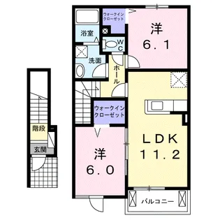 メゾン ラ・セーヌB【2階】の間取り