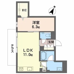 シャーメゾンプルミエ摩耶【1階】の間取り