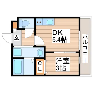 ロワン泉崎【1階】の間取り