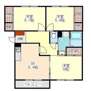 ニューエルディム御幸【2階】の間取り
