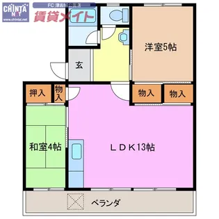 新町ハイツ【3階】の間取り