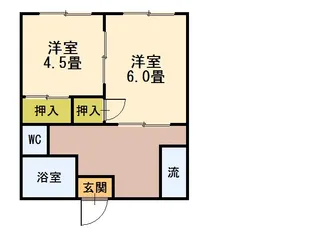 カーサベイス龍田【1階】の間取り