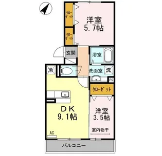 サニーヒル宇宿【2階】の間取り