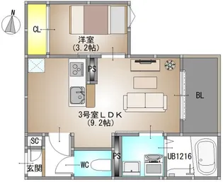 REGALEST庭瀬II【3階】の間取り