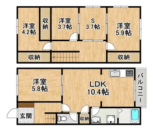 大阪府大阪市西成区鶴見橋3【一戸建】の間取り