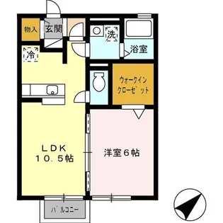 宝珠 B【2階】の間取り