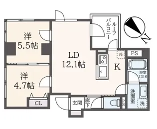 神奈川県川崎市多摩区登戸【マンション】の間取り