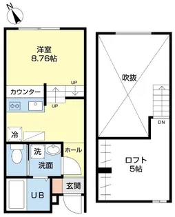 デ・クメール橋口【1階】の間取り