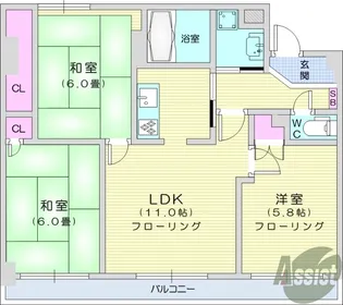 コーポウィスタリア2【4階】の間取り