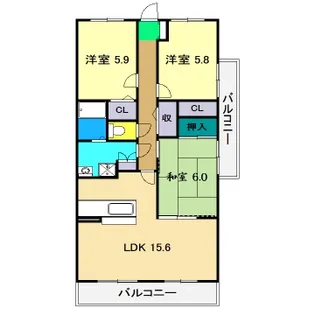 ユニテ・ラ・メールII【4階】の間取り