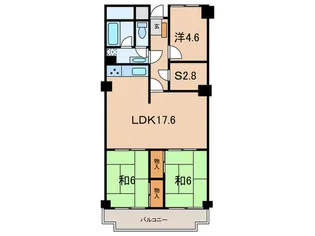 東芦屋ハイツ【5階】の間取り