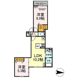アンソレイエII【2階】の間取り