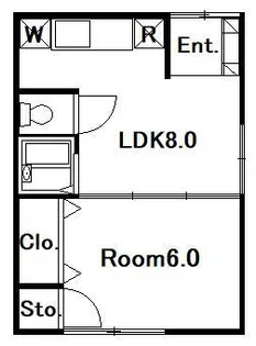 スカイバレー戸町【1階】の間取り