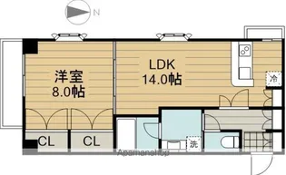 サンライズ国立【2階】の間取り