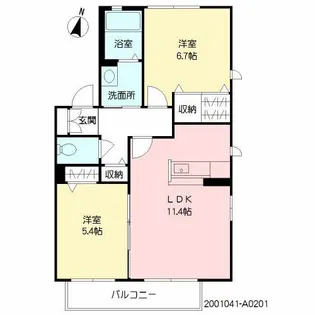 シャーメゾンさくら【2階】の間取り