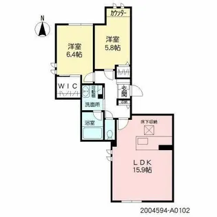 アルル ローズ【1階】の間取り