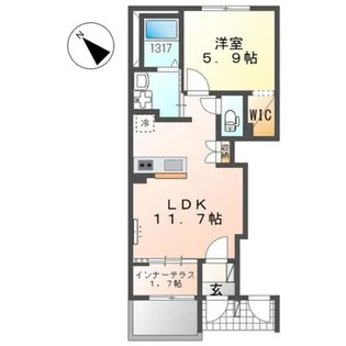 福岡県福岡市東区若宮3【アパート】の間取り