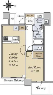 シエリアタワー千里中央【25階】の間取り