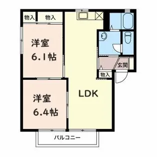 ディアステージA【2階】の間取り