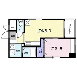 クレスト呉服町【4階】の間取り