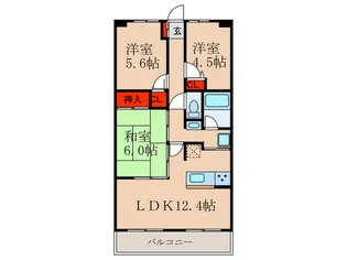 ディオフェルティ丹波橋【2階】の間取り