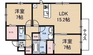 オークブレス2【1階】の間取り