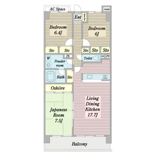 ライオンズマンション北鈴蘭台第二 418号室【4階】の間取り